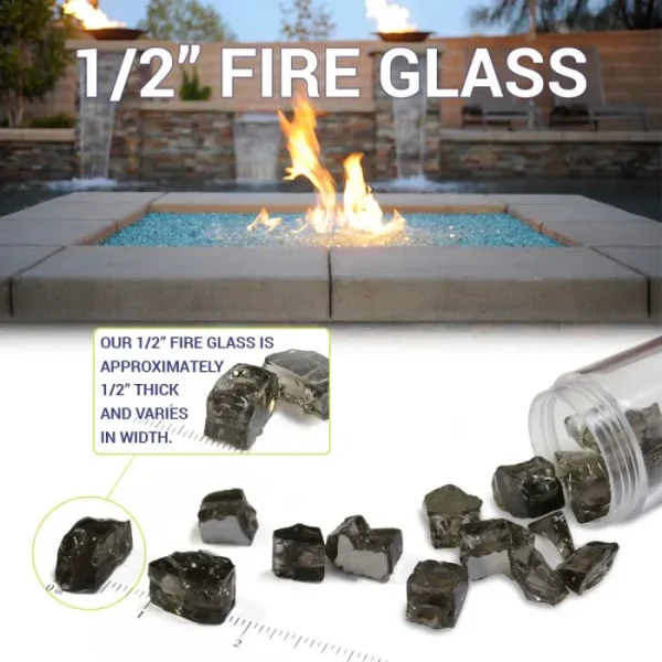 1/2 inch azuria fire glass​