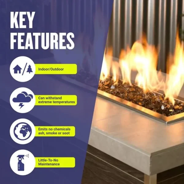 1/2 inch azuria fire glass​