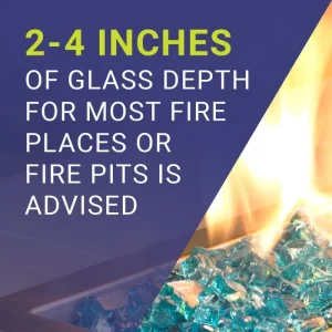 1/2 inch azuria fire glass​
