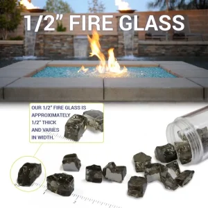 Classic Fire Glass 1/2 Inch Black