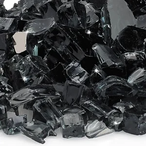 1/2 inch black reflective fire glass​