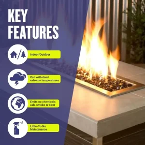 1/2 inch black reflective fire glass​