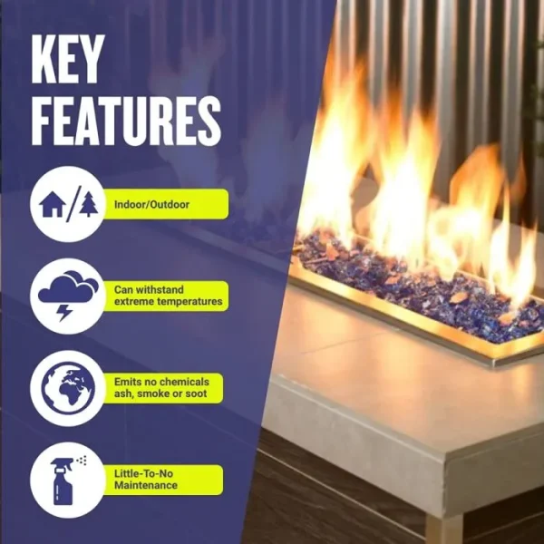 classic fire glass 1/2 inch cobalt blue​