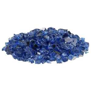 1/2 Inch Cobalt Blue Reflective Fire Glass