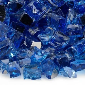 1/2 Inch Cobalt Blue Reflective Fire Glass