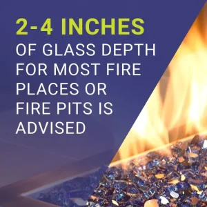 1/2 Inch Cobalt Blue Reflective Fire Glass