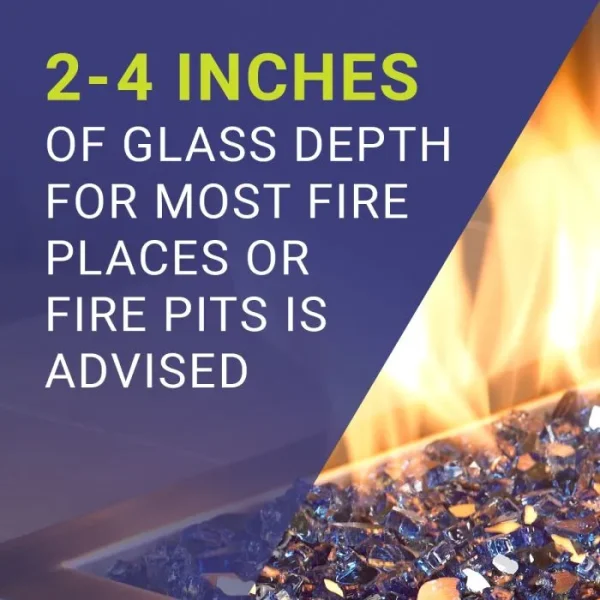 1/2 Inch Cobalt Blue Reflective Fire Glass