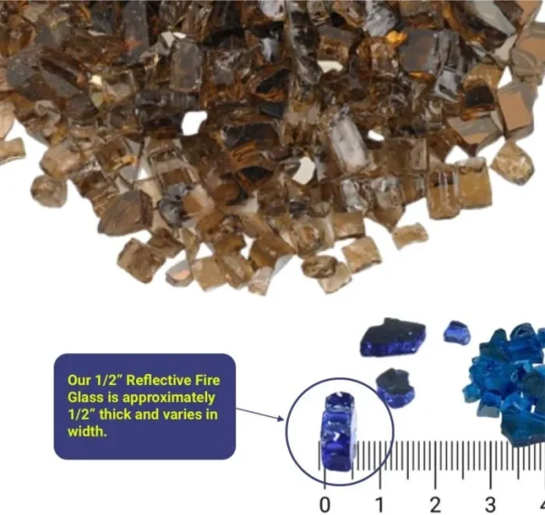 1/2 Copper Reflective Fire Glass