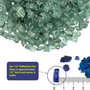 1/2 inch evergreen reflective fire glass​