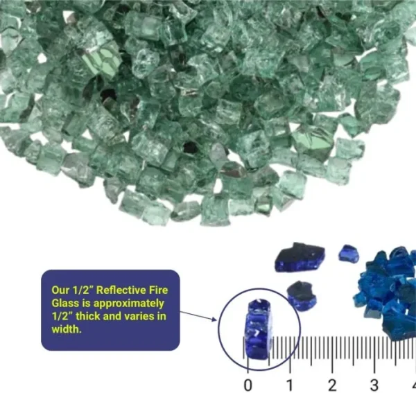 1/2 inch evergreen reflective fire glass​