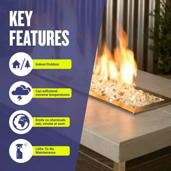 1/2 Inch Gold Reflective Fire Glass