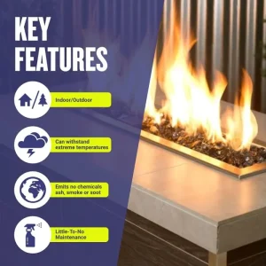 1/2 Inch Gray Fire Glass