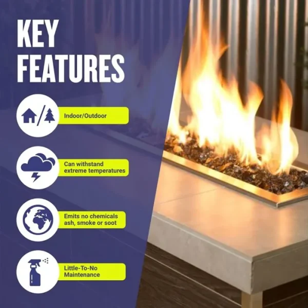 1/2 Inch Gray Fire Glass