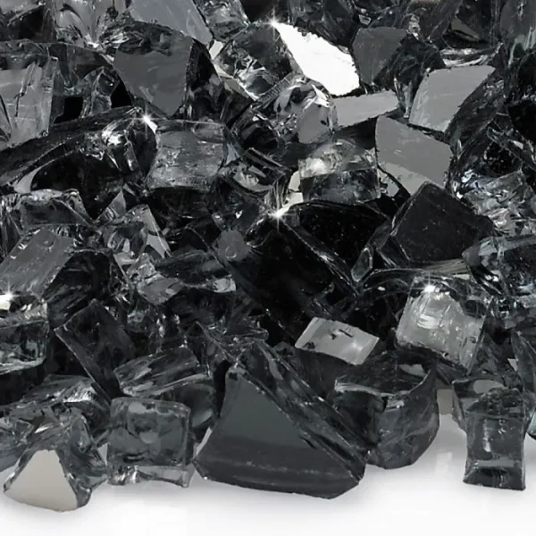 1/2 inch Gray Reflective Fire Glass