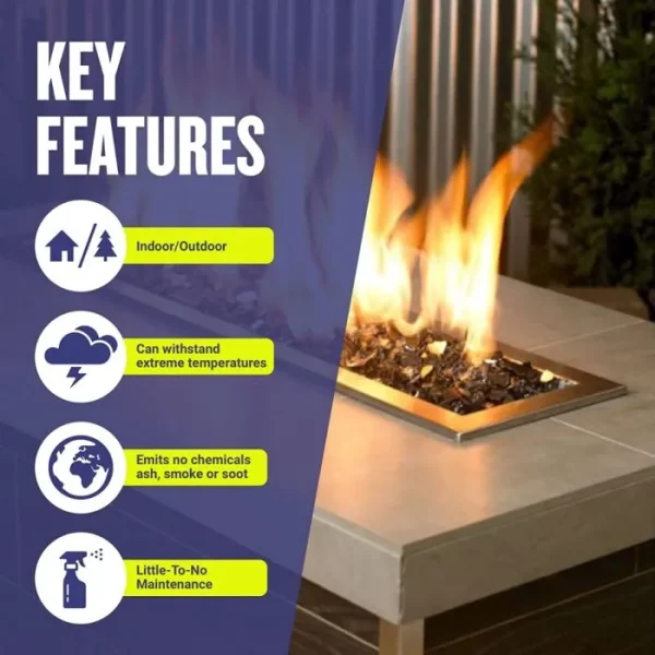 1/2 inch Gray Reflective Fire Glass