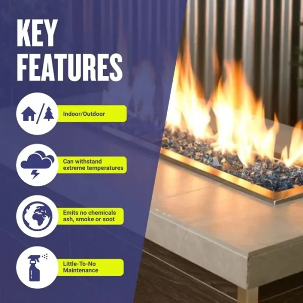 1/2 inch pacific blue fire glass​