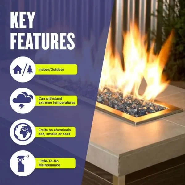 1/2 inch pacific blue reflective fire glass​