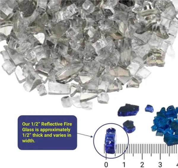 1/2 Inch Starfire Reflective Fire Glass