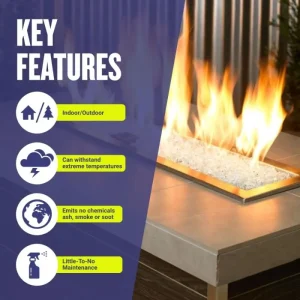 1/4 Inch Gray Fire Glass