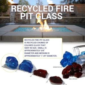 Blue Fire Pit Glass – Medium