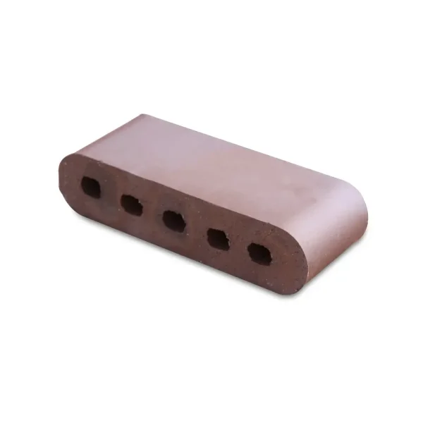 12-Inch Double Bullnose Cored Brown Flashed Brick
