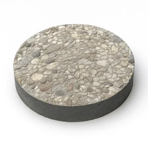 12" Round Exposed Aggregate Stepping Stone – French Gray