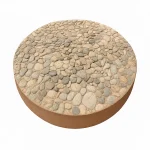 16" Round Exposed Aggregate Stepping Stone – Tan
