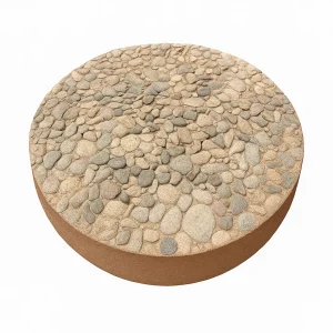 16" Round Exposed Aggregate Stepping Stone – Tan
