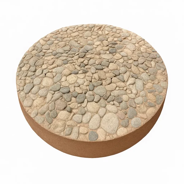 16" Round Exposed Aggregate Stepping Stone – Tan