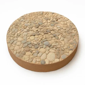 18" Round Exposed Aggregate Stepping Stone – Tan