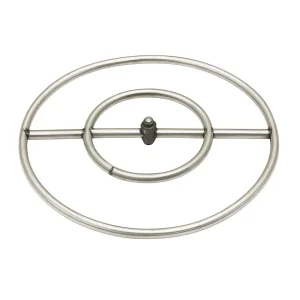 24 Diameter Metal Fire Ring Burner, Double Bar
