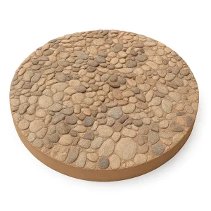 24" Round Exposed Aggregate Stepping Stone – Tan