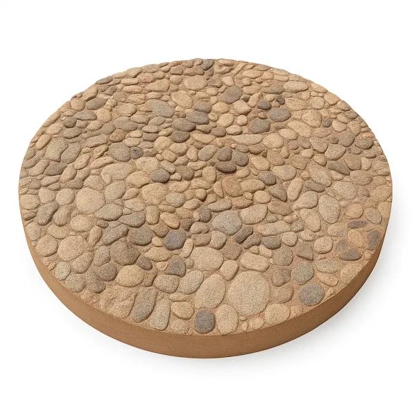 24" Round Exposed Aggregate Stepping Stone – Tan