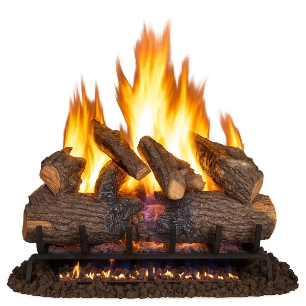 real fyre charred oak gas log set​ - 18 inch set