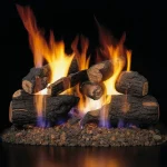 real fyre charred split oak gas log set - 18 inch set